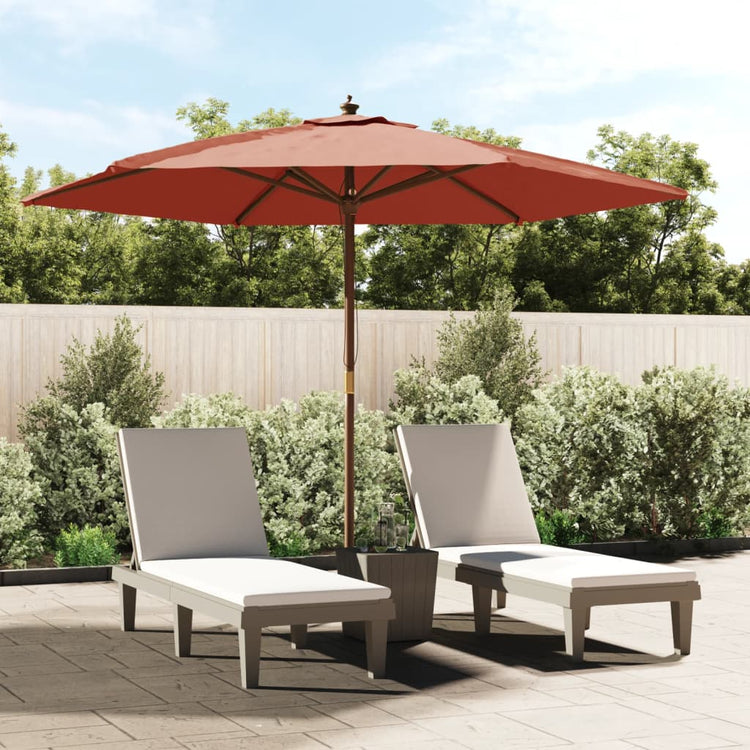 VIDAXL -Parasol mit Holzstange 299x240 cm Terrakotta -gelöscht