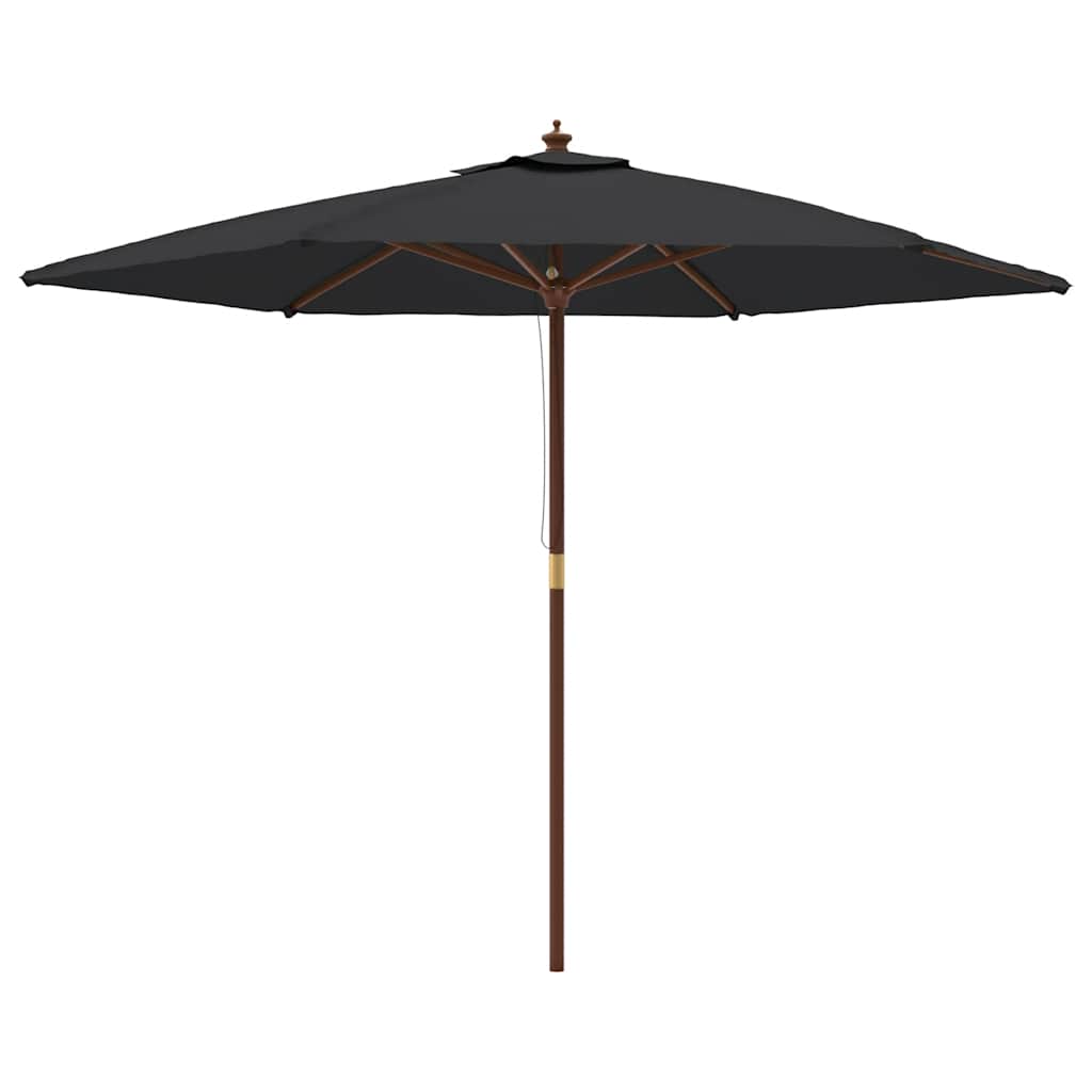 Vidaxl -Parasol mit Holzstange 299x240 cm Schwarz
