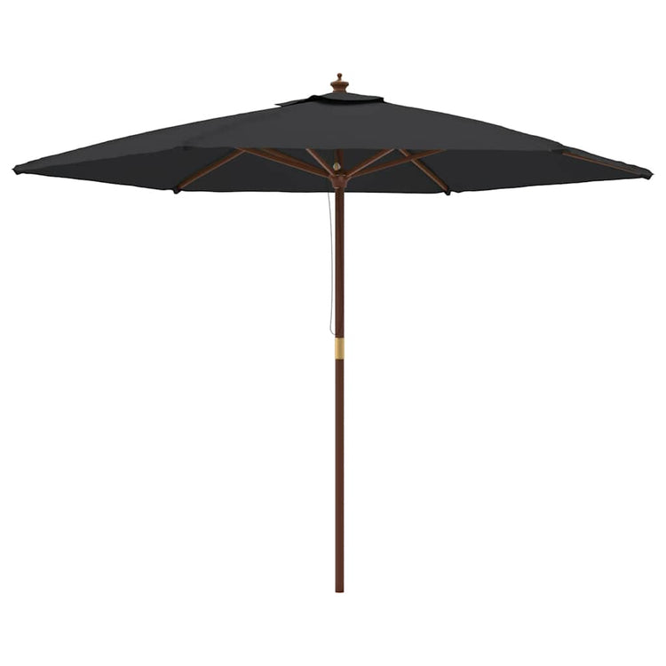 Vidaxl -Parasol mit Holzstange 299x240 cm Schwarz