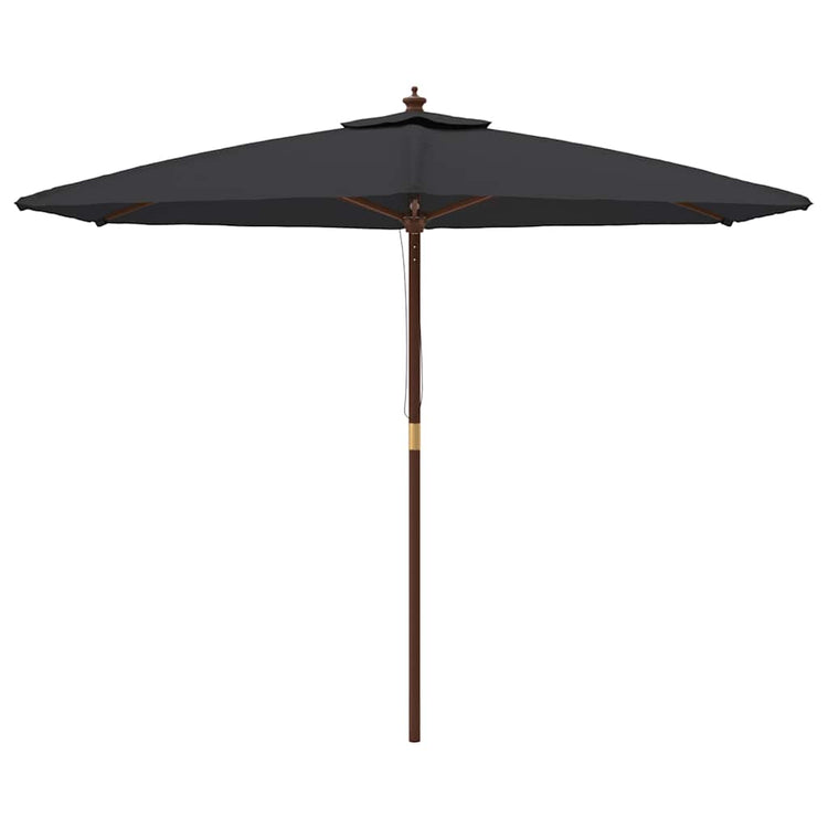 Vidaxl -Parasol mit Holzstange 299x240 cm Schwarz