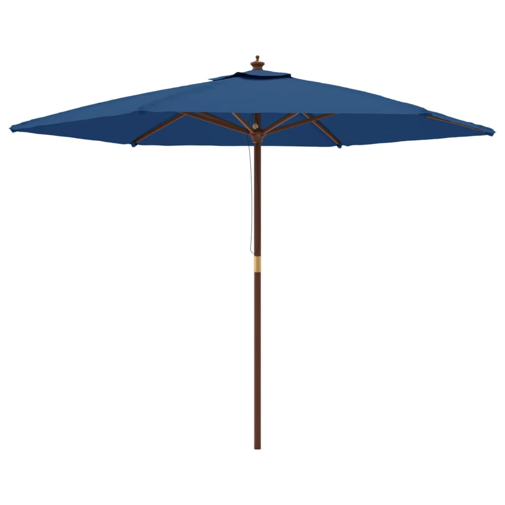 VidaXL Sonnenschirm mit Holzmast 299x240 cm azurblau