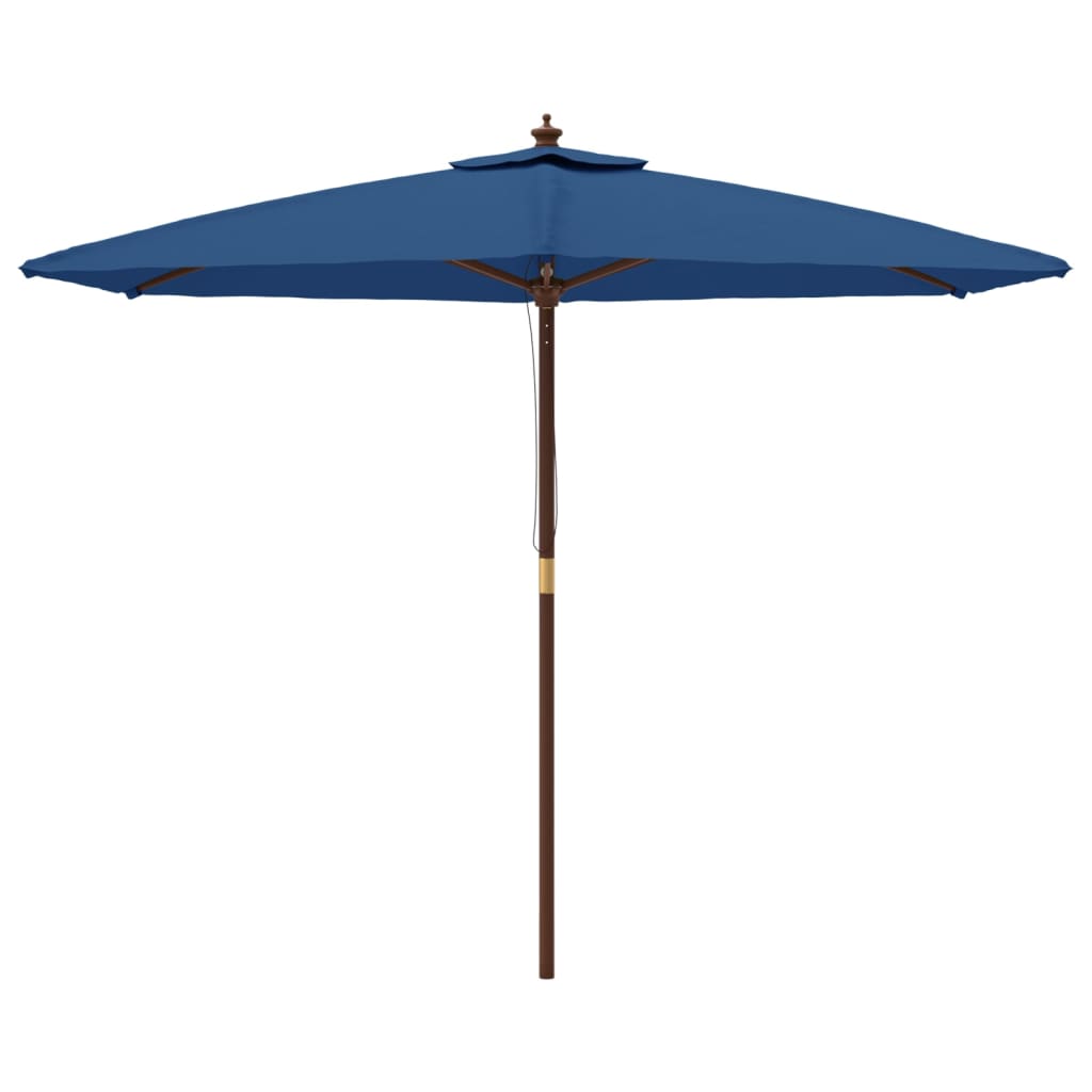 VidaXL Sonnenschirm mit Holzmast 299x240 cm azurblau
