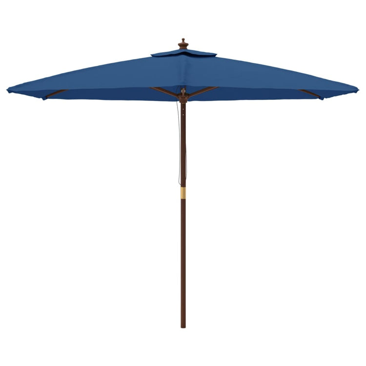 VidaXL Sonnenschirm mit Holzmast 299x240 cm azurblau