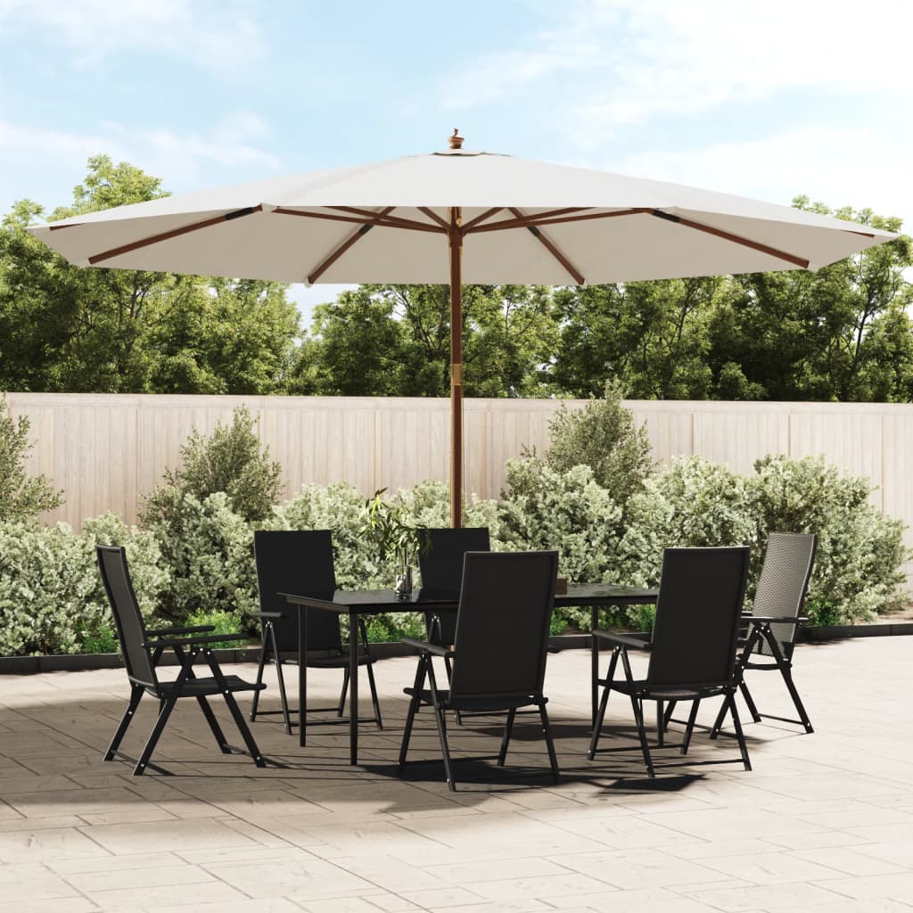 Vidaxx Sonnenschirm mit Holzmast 400x273 cm sandfarben