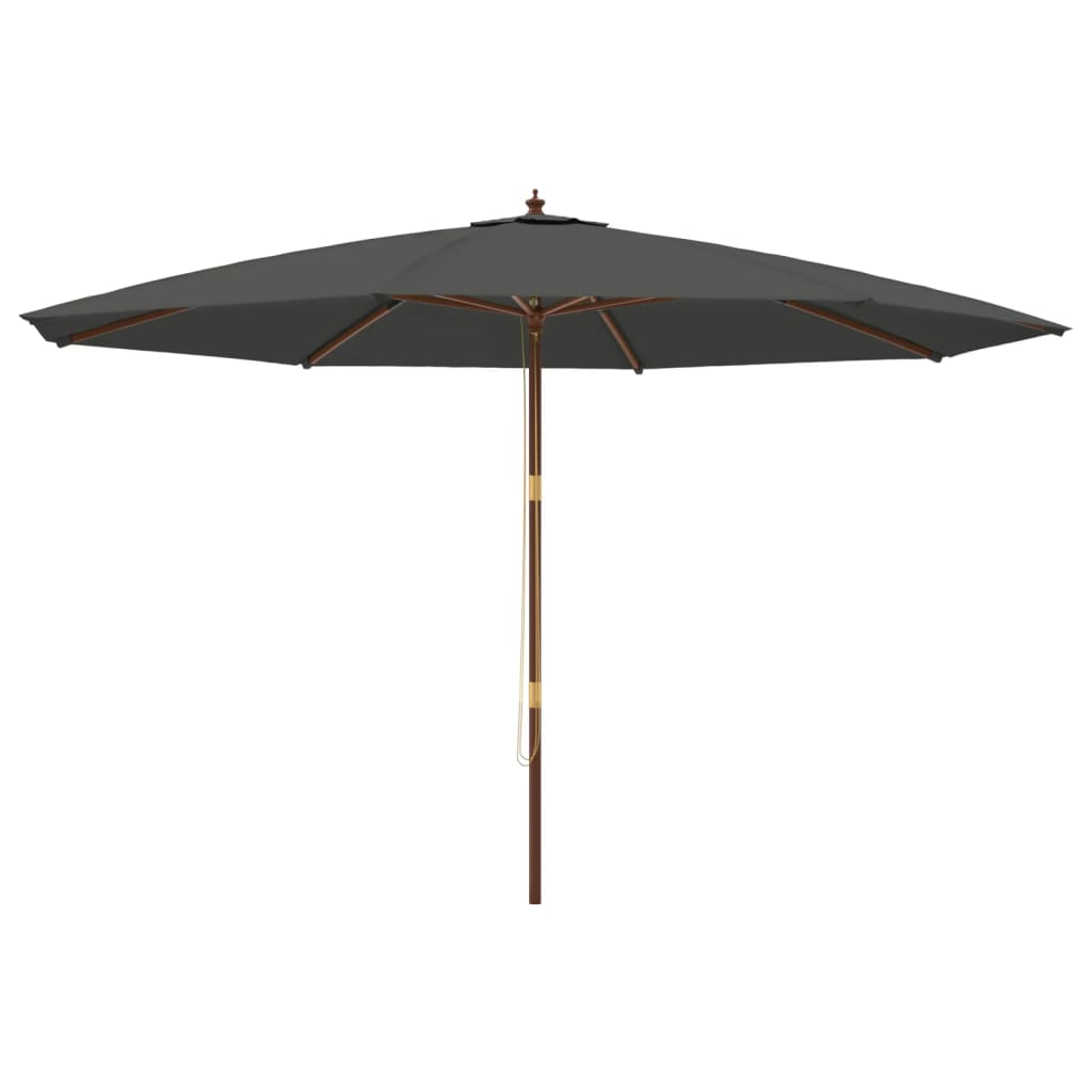 Vidaxl Sonnenschirm mit Holzstange 400x273 cm Anthrazit