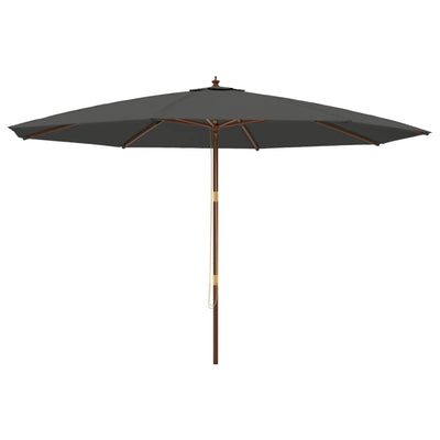 Vidaxl Sonnenschirm mit Holzstange 400x273 cm Anthrazit