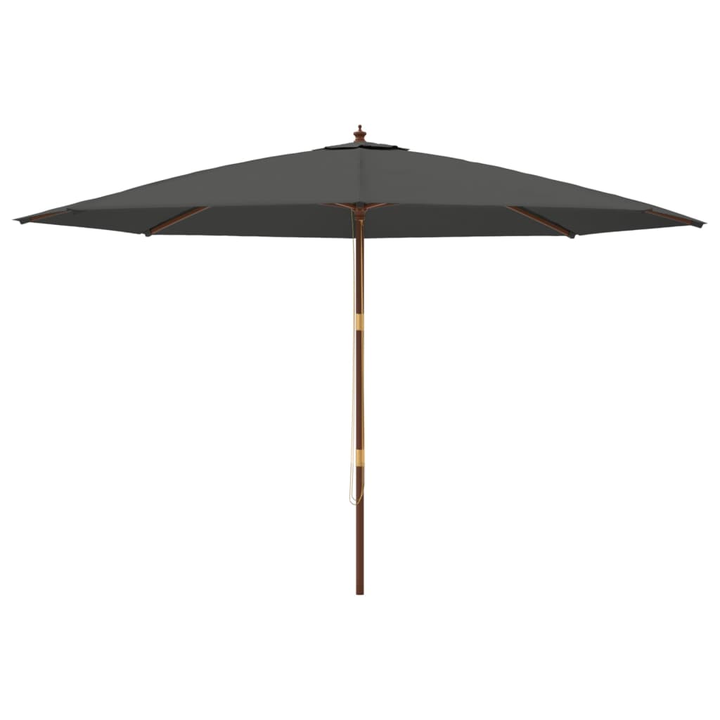 Vidaxl Sonnenschirm mit Holzstange 400x273 cm Anthrazit