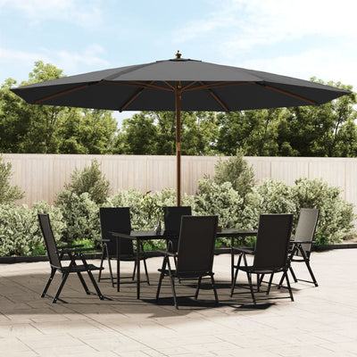 Vidaxl Sonnenschirm mit Holzstange 400x273 cm Anthrazit