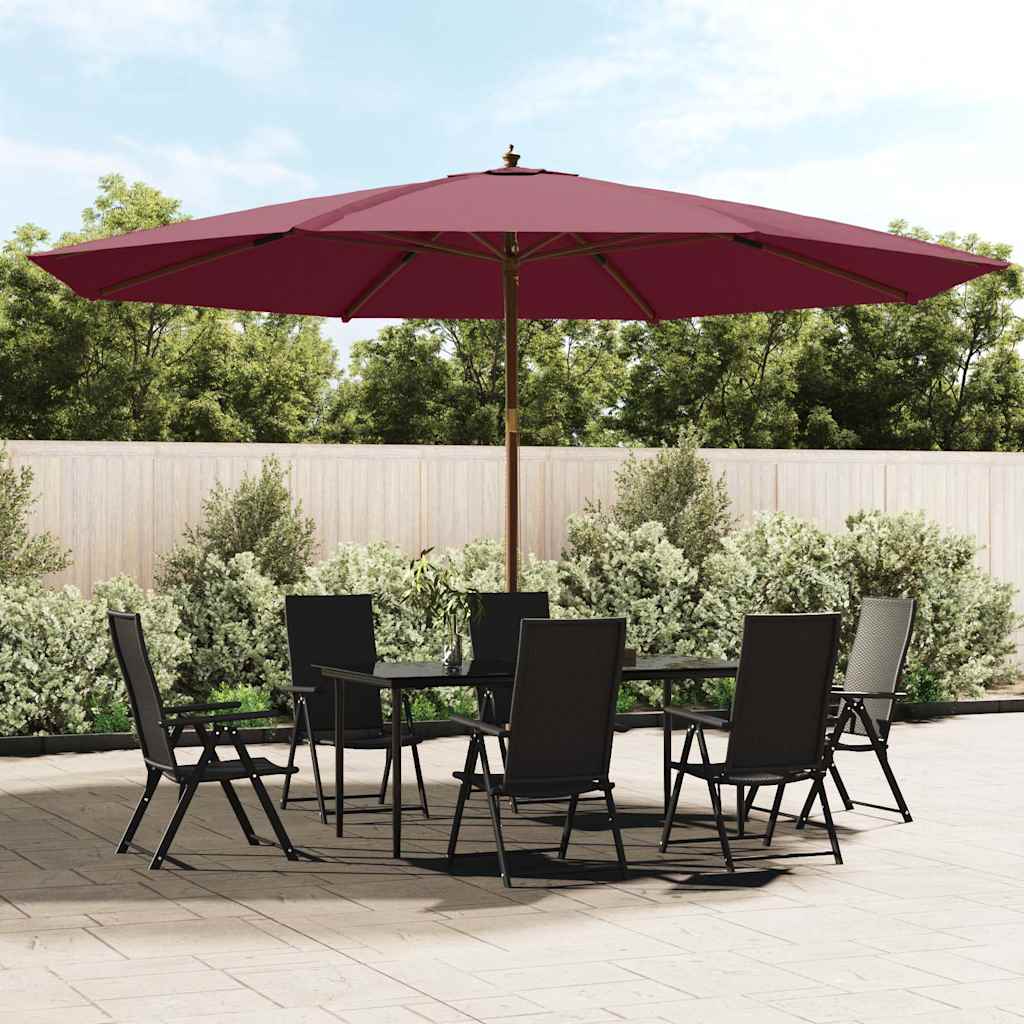Vidaxx Sonnenschirm mit Holzstange 400x273 cm Burgunderrot