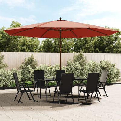 Vidaxl Sonnenschirm mit Holzmast 400x273 cm terrakottafarben