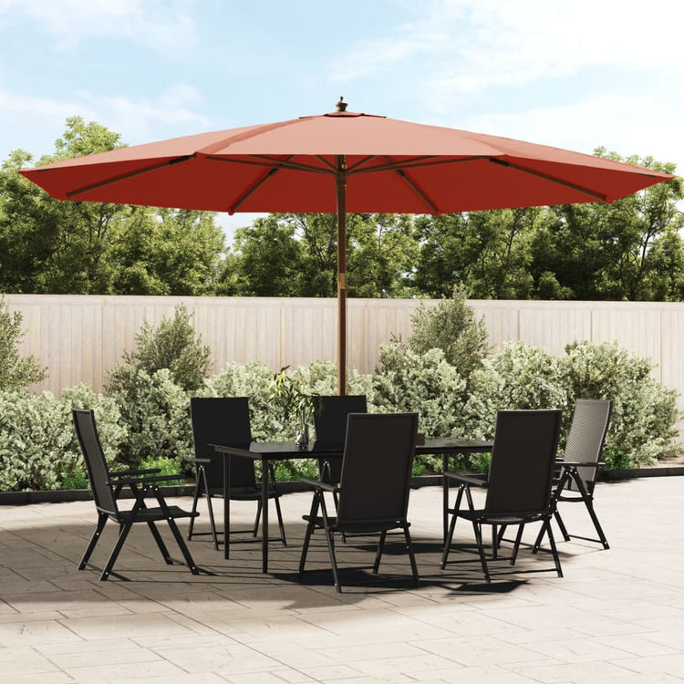 Vidaxl Sonnenschirm mit Holzmast 400x273 cm terrakottafarben