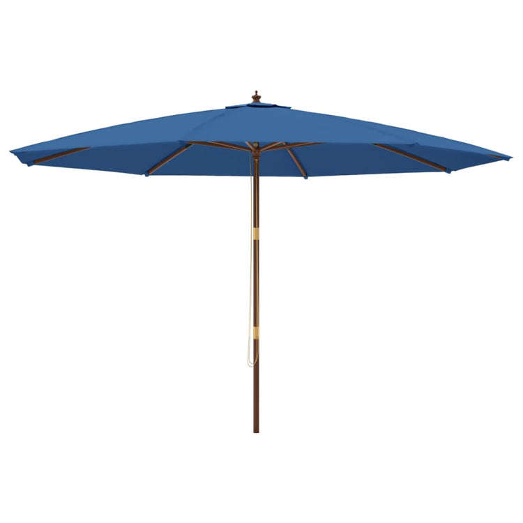 VidaXL Sonnenschirm mit Holzmast 400x273 cm azurblau