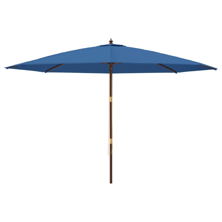 VidaXL Sonnenschirm mit Holzmast 400x273 cm azurblau