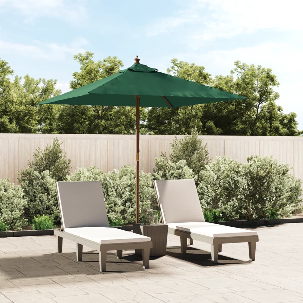 Vidaxl Parasol mit Holzstange 198x198x231 cm Grün