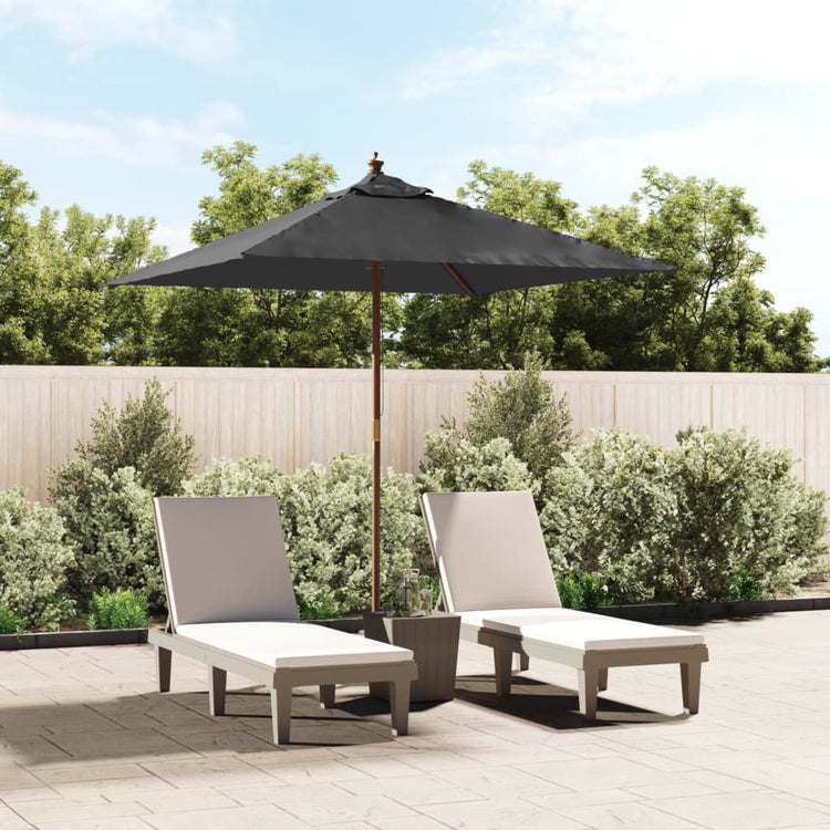 VIDAXL -Parasol mit Holzstange 198x198x231 cm Anthrazit -gelöscht
