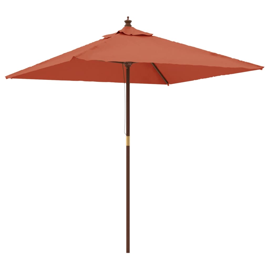 Vidaxl Parasol mit Holzstange 198x198x231 cm Terrakotta -gelöscht