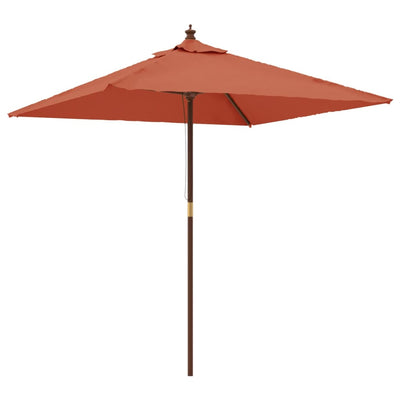 Vidaxl Parasol mit Holzstange 198x198x231 cm Terrakotta -gelöscht