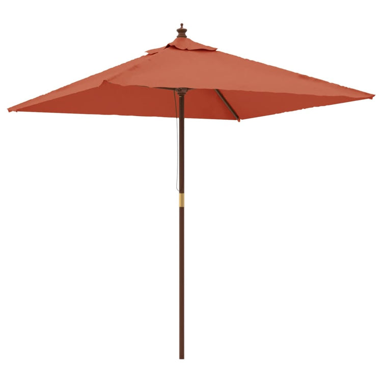 Vidaxl Parasol mit Holzstange 198x198x231 cm Terrakotta -gelöscht