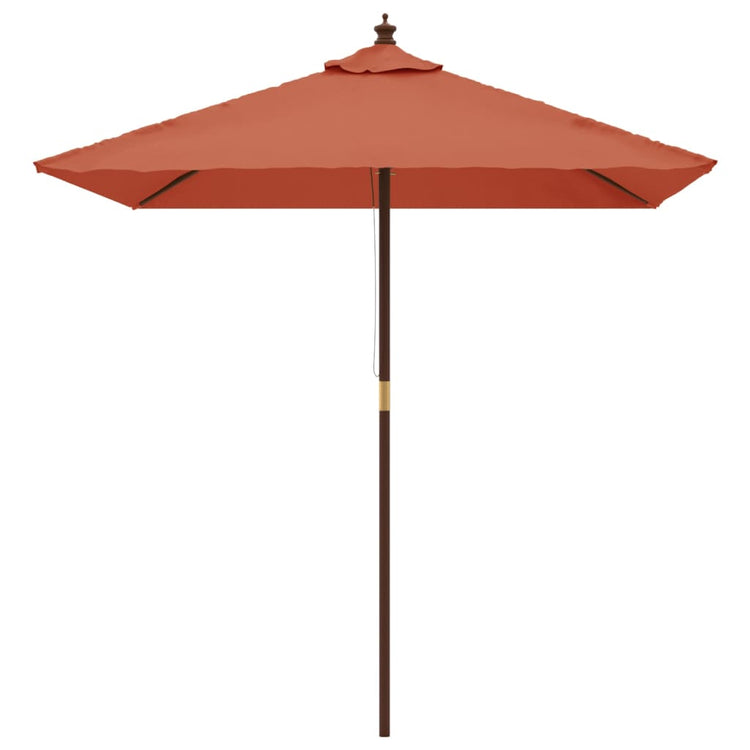 Vidaxl Parasol mit Holzstange 198x198x231 cm Terrakotta -gelöscht