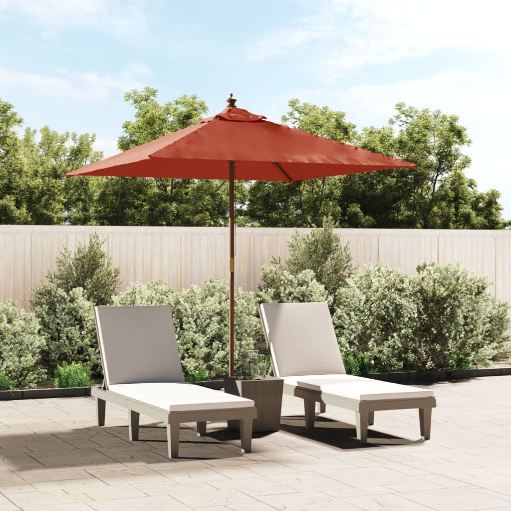 Vidaxl Parasol mit Holzstange 198x198x231 cm Terrakotta -gelöscht