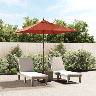 Vidaxl Parasol mit Holzstange 198x198x231 cm Terrakotta -gelöscht