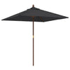 Vidaxl Parasol mit Holzstange 198x198x231 cm Schwarz