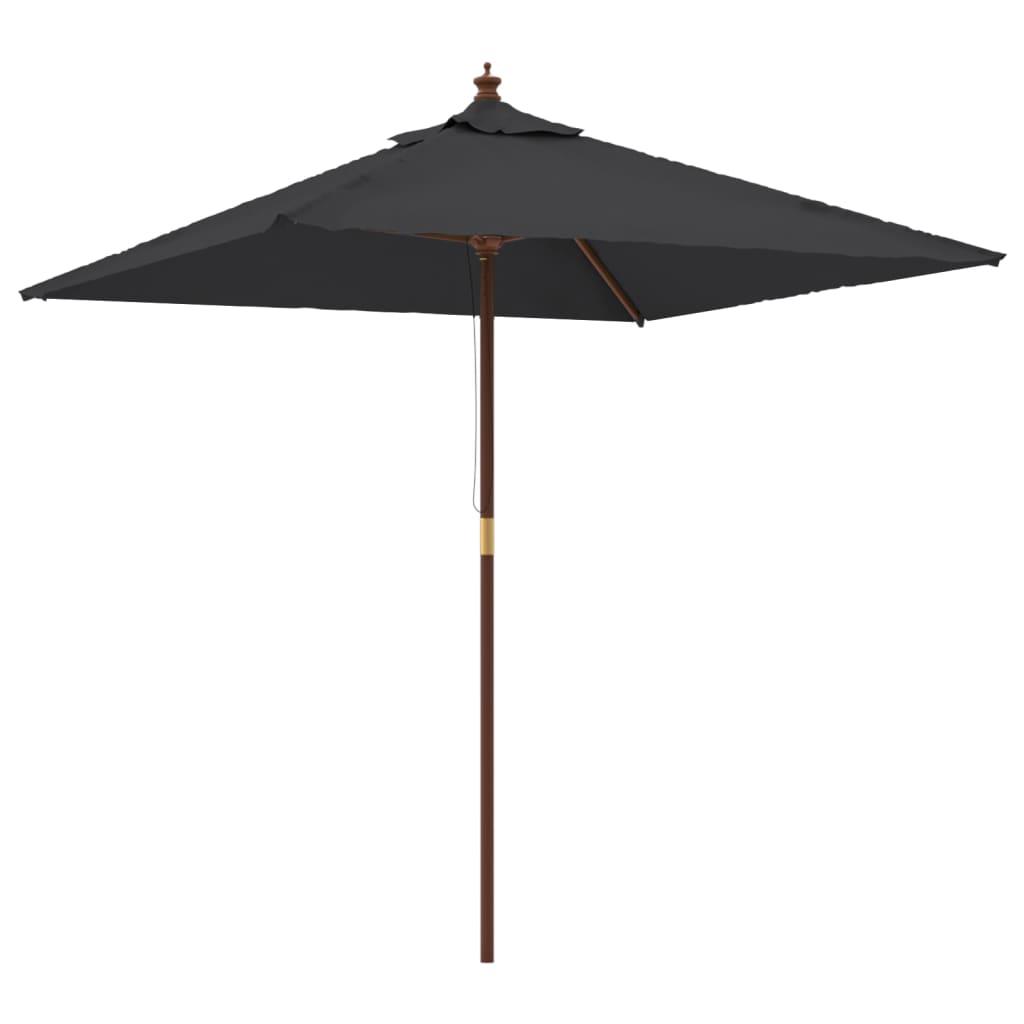 Vidaxl Parasol mit Holzstange 198x198x231 cm Schwarz