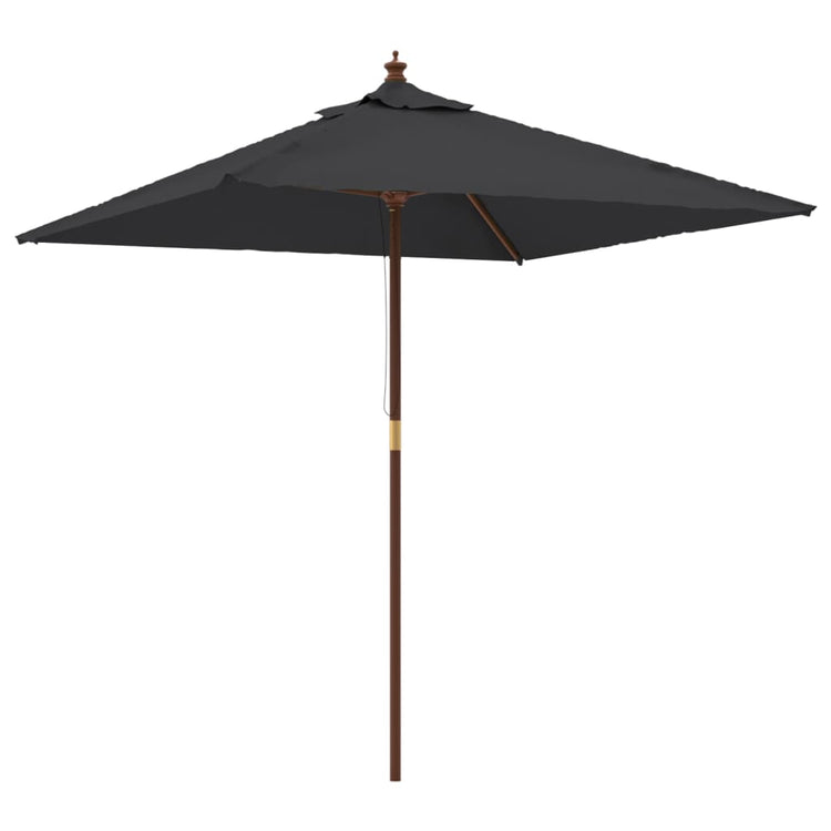 Vidaxl Parasol mit Holzstange 198x198x231 cm Schwarz