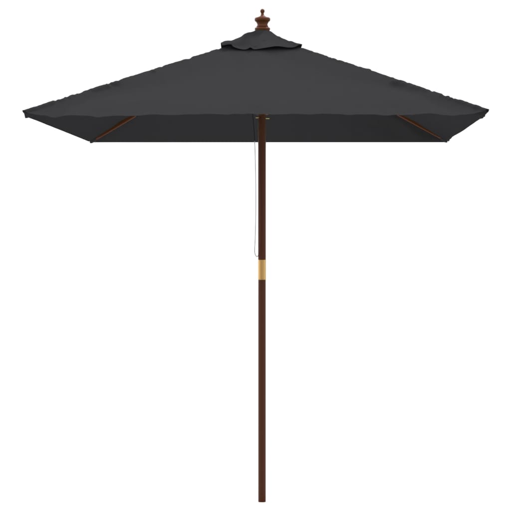 Vidaxl Parasol mit Holzstange 198x198x231 cm Schwarz