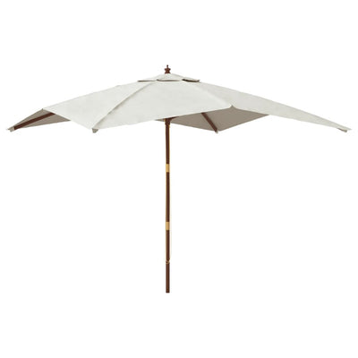 VIDAXL -Parasol mit Holzstangen 300x300x273 cm sandgerissen