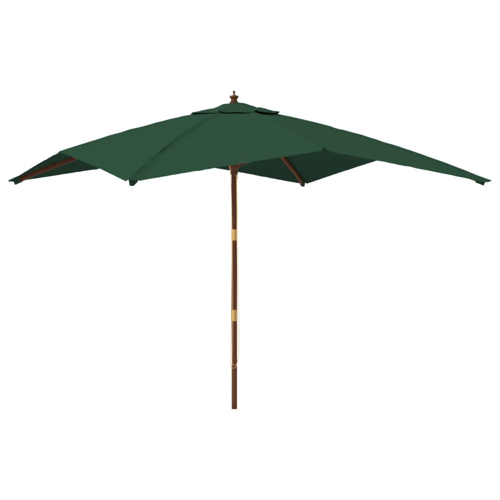 Vidaxl -Parasol mit Holzstangen 300x300x273 cm Grün