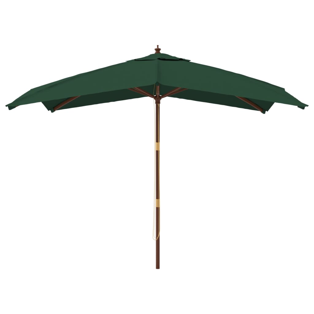 Vidaxl -Parasol mit Holzstangen 300x300x273 cm Grün