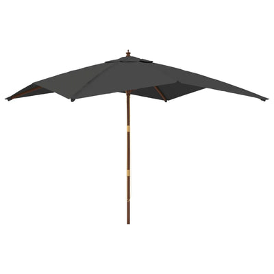 VIDAXL -Parasol mit Holzstangen 300x300x273 cm Anthrazit -Gelenkt