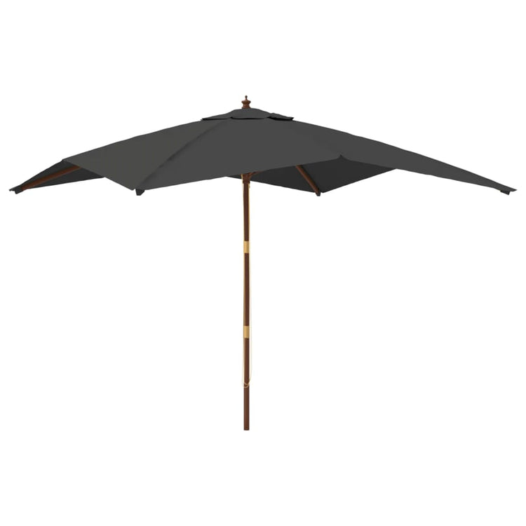 VIDAXL -Parasol mit Holzstangen 300x300x273 cm Anthrazit -Gelenkt