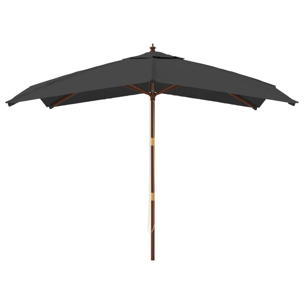 VIDAXL -Parasol mit Holzstangen 300x300x273 cm Anthrazit -Gelenkt