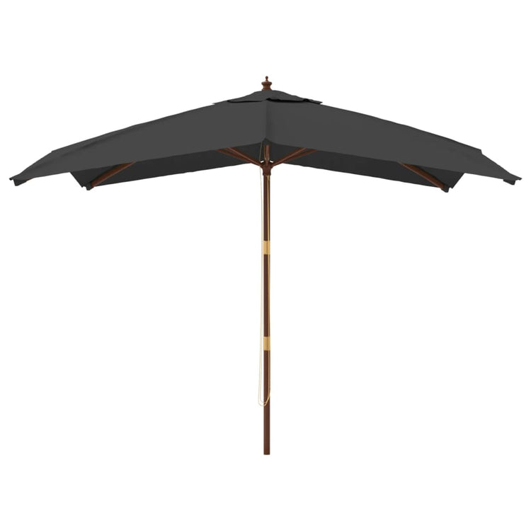 VIDAXL -Parasol mit Holzstangen 300x300x273 cm Anthrazit -Gelenkt