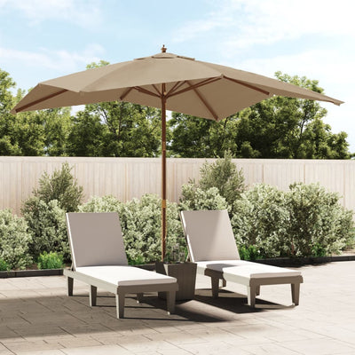 Vidaxl -Parasol mit Holzstange 300x300x273 cm Taupe