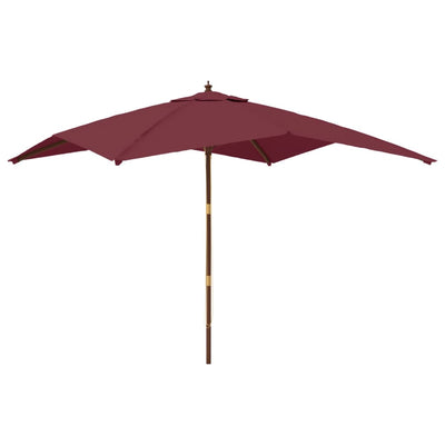 Vidaxl -Parasol mit Holzstangen 300x300x273 cm Bordeaux Rot