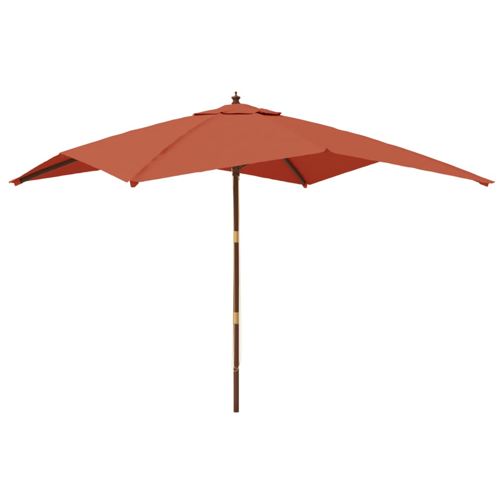 VIDAXL -Parasol mit Holzstangen 300x300x273 cm Terrakotta -gelöscht