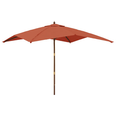 VIDAXL -Parasol mit Holzstangen 300x300x273 cm Terrakotta -gelöscht