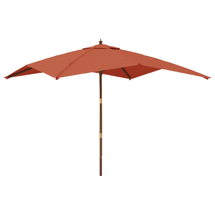 VIDAXL -Parasol mit Holzstangen 300x300x273 cm Terrakotta -gelöscht