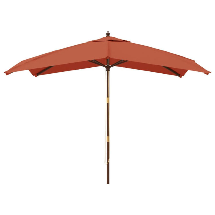 VIDAXL -Parasol mit Holzstangen 300x300x273 cm Terrakotta -gelöscht