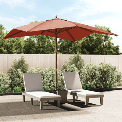 VIDAXL -Parasol mit Holzstangen 300x300x273 cm Terrakotta -gelöscht