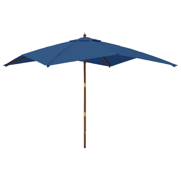 Vidaxl -Parasol mit Holzstangen 300x300x273 cm Azurblau