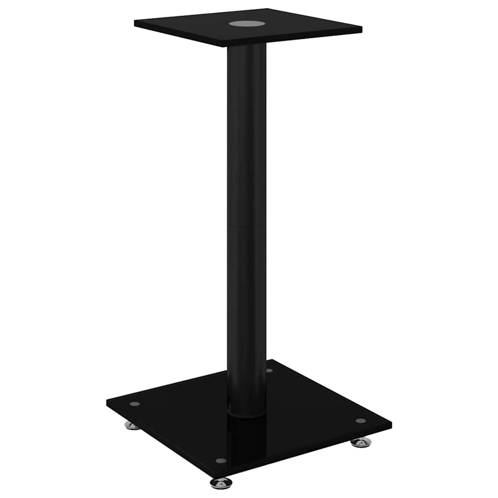VIDAXL -Lautsprecherstandards 2 Stcs 1 Säule gehärtetes Glas schwarz