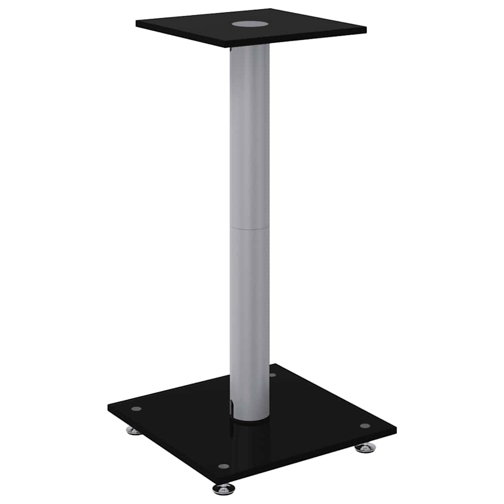 VIDAXL -Lautsprecherstandards 2 Stcs 1 Säule gehärtetes Glasschwarz und Silber