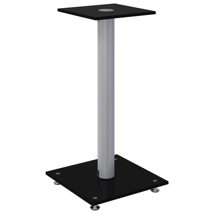 VIDAXL -Lautsprecherstandards 2 Stcs 1 Säule gehärtetes Glasschwarz und Silber