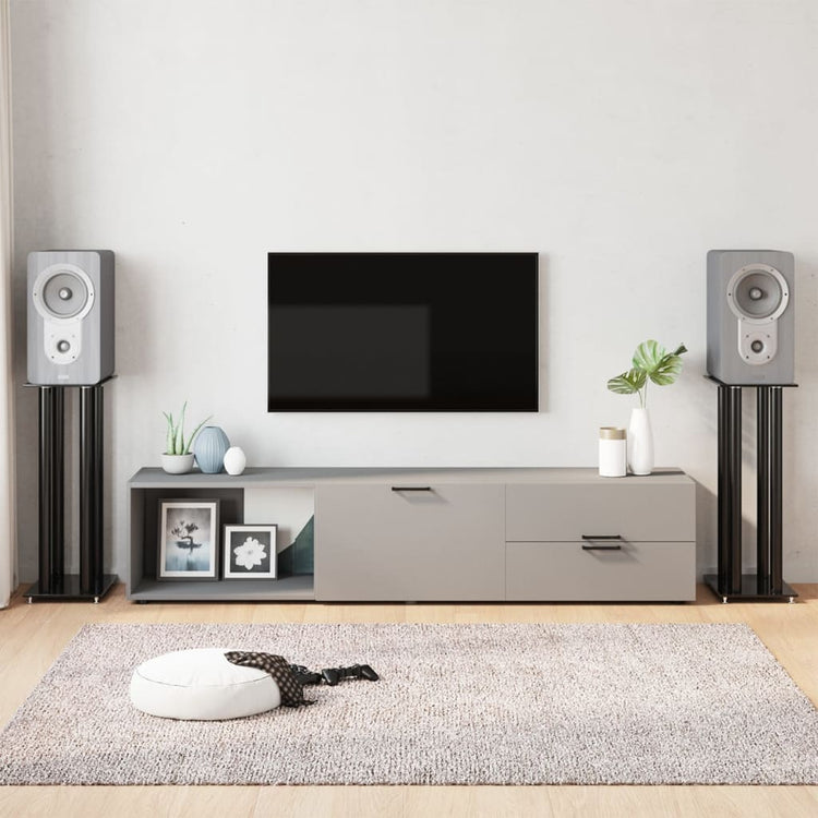 VIDAXL -Lautsprecherstandards 2 Stcs 4 Säulen gehärtetes Glas schwarz