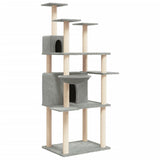 Vidaxl -Katzenmöbel mit Sisal -Kratzerpfosten 166 cm hellgrau - afbeelding 2