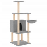 Vidaxl -Katzenmöbel mit Sisal -Kratzerpfosten 132 cm hellgrau - afbeelding 2